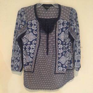 Lucky Brand BoHo 3/4 Sleeve Blouse